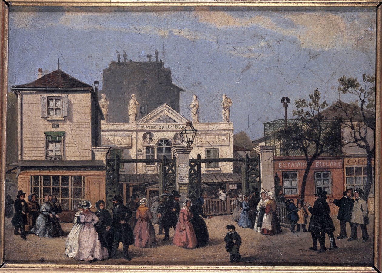 Det tidligere teateret Bobino (eller Luxembourg), v.1840 - anonymt maleri, Musee Carnavalet av Unknown artist