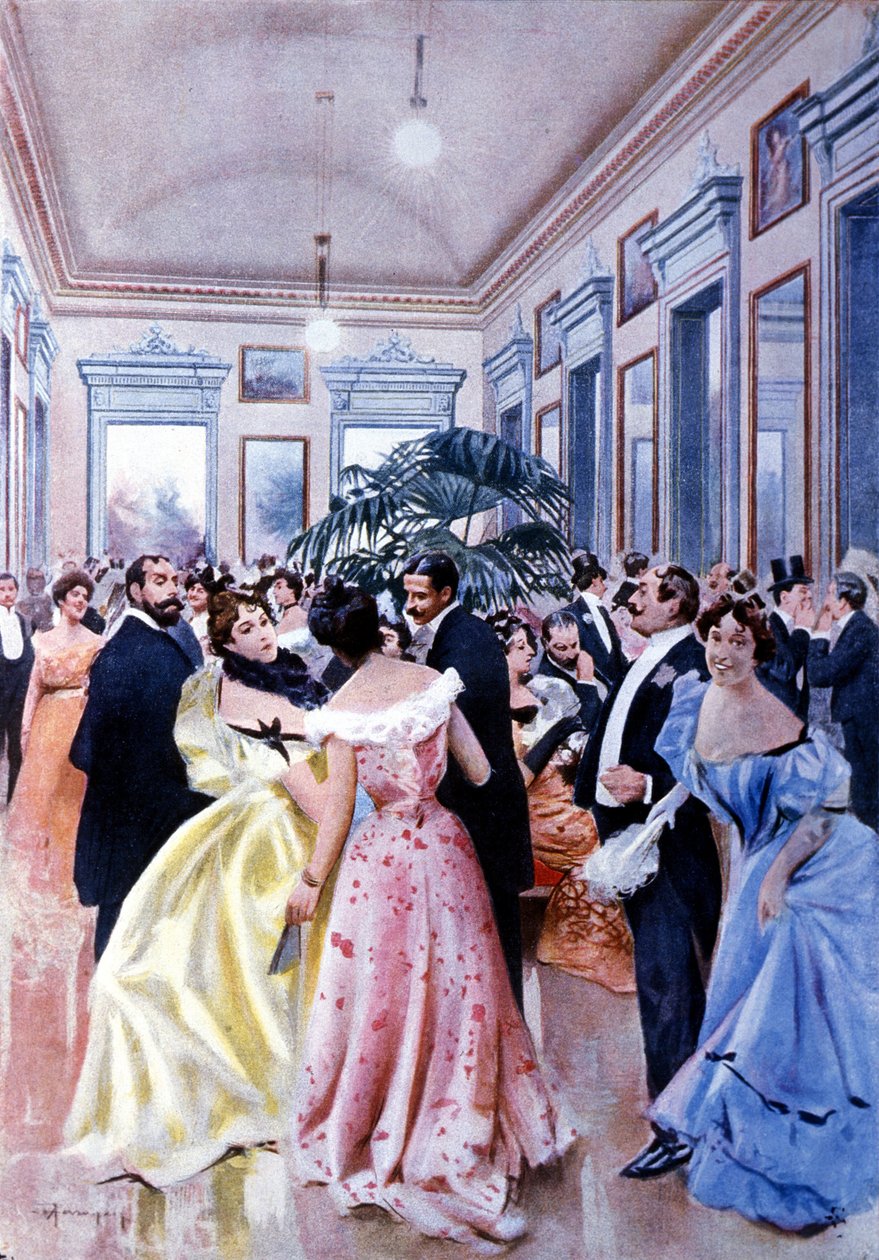 Foajeen til teateret La Scala (Teatro alla Scala) i Milano. 1890. av Unknown artist