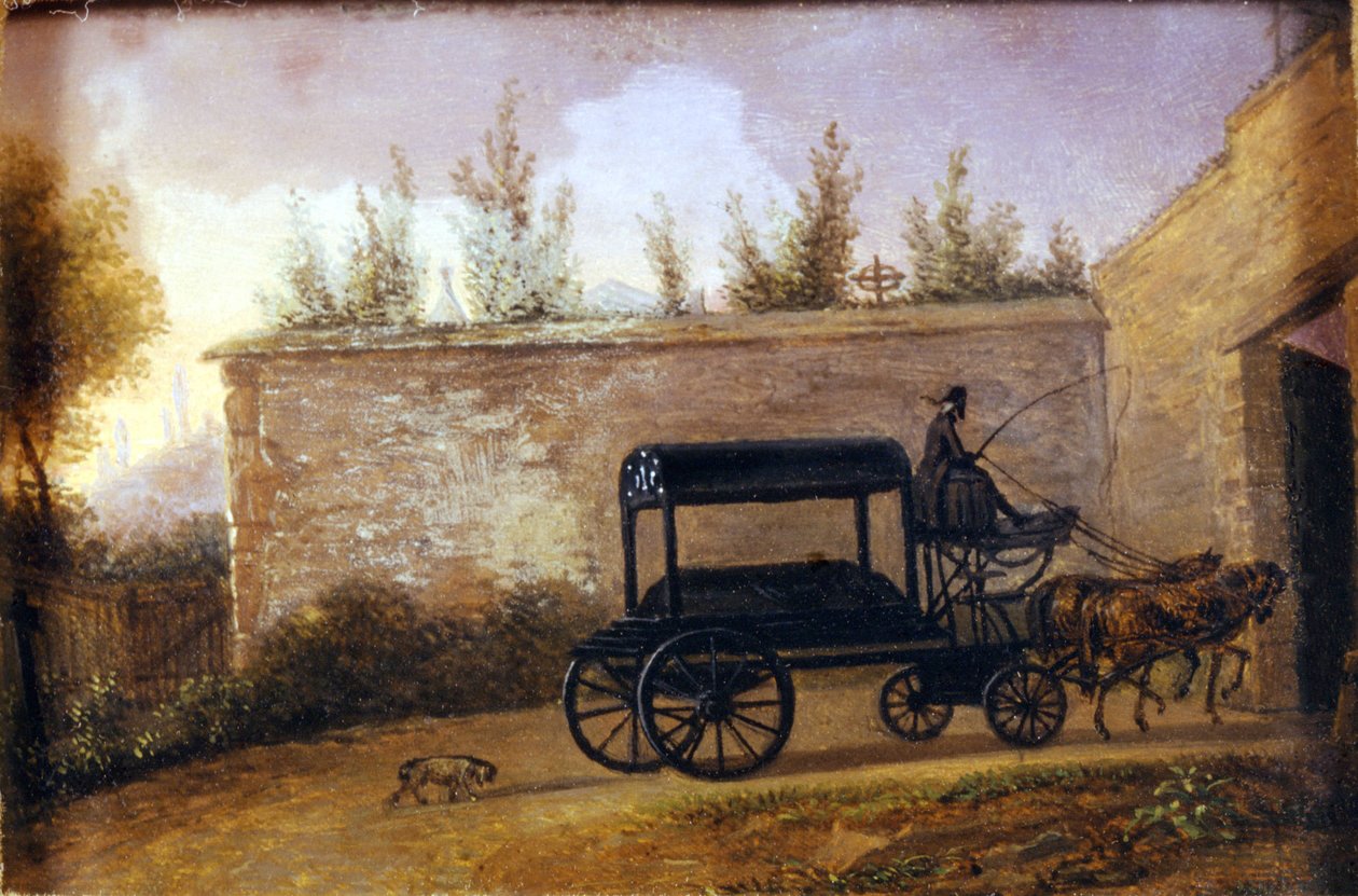 Begravelsen til den østerrikske komponisten Wolfgang Amadeus Mozart (1756-1791) i Wien. Anonym maling. Museo della scala i Milano av Unknown artist