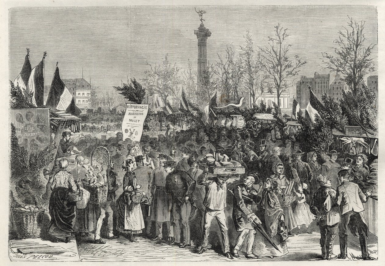 Skinkemessen på Boulevard Bourdon i Paris (Place de la Bastille) - 1868 - av Unknown artist