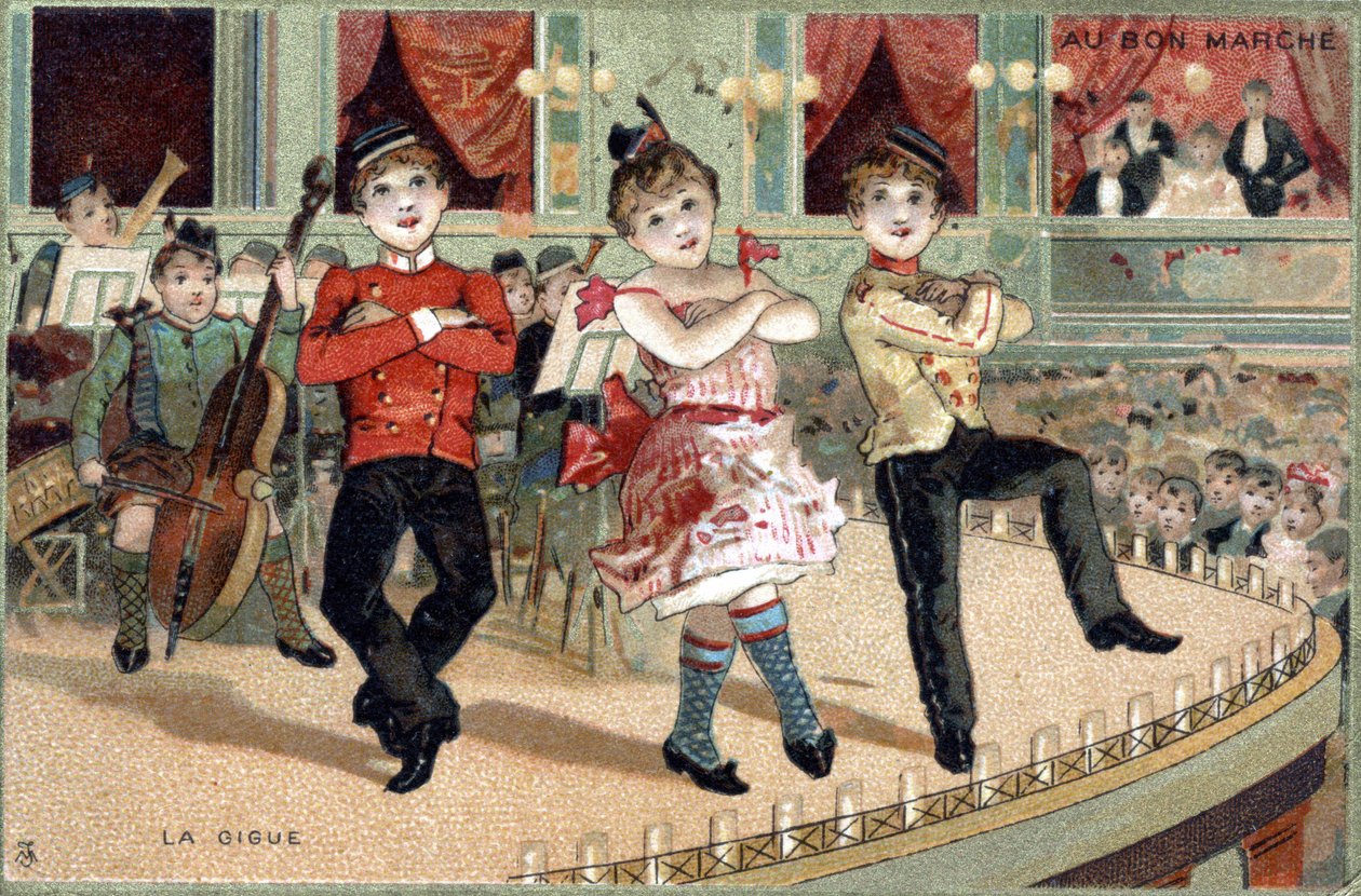 The jitter: folk dance. Chromo from the end of the 19th century. av Unknown artist