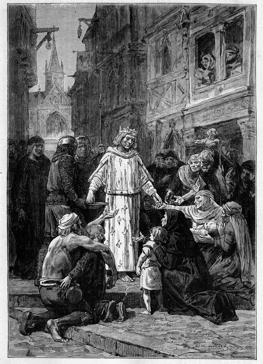 The king said that the poor were more or less needy. Illustration of the book “” Les chroniceurs de l
