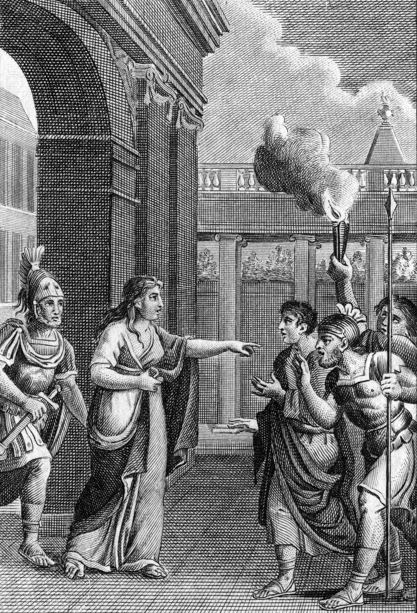 Den legendariske dronningen av Babylon, Semiramis, lindrer ved sin tilstedeværelse en oppvigleri som hadde oppstått i Babylon. I "" Skjønnheter fra gammel historie eller minneverdige fakta og ordtak fra store menn"" av Unknown artist