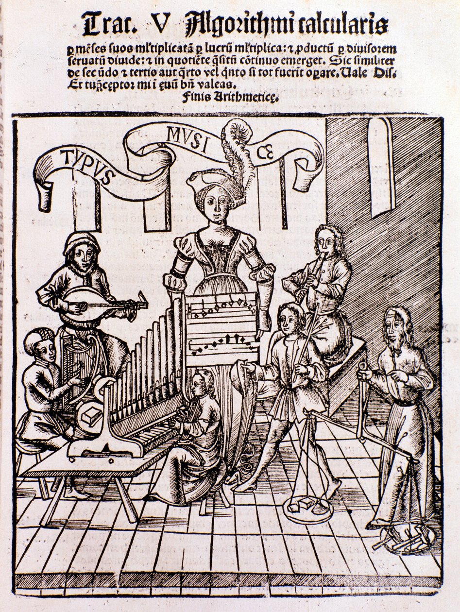 Den liberale kunsten: Musikk (gravering av Unknown artist