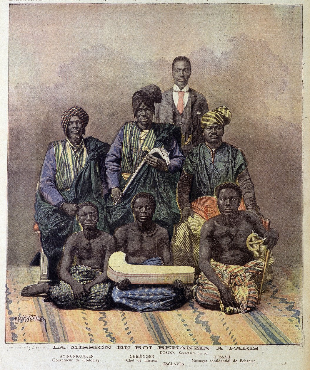 Oppdraget til kong Behanzin av Dahomey (dagens Benin) i Paris - i "" Le Petite Journal"" av 2. desember av Unknown artist
