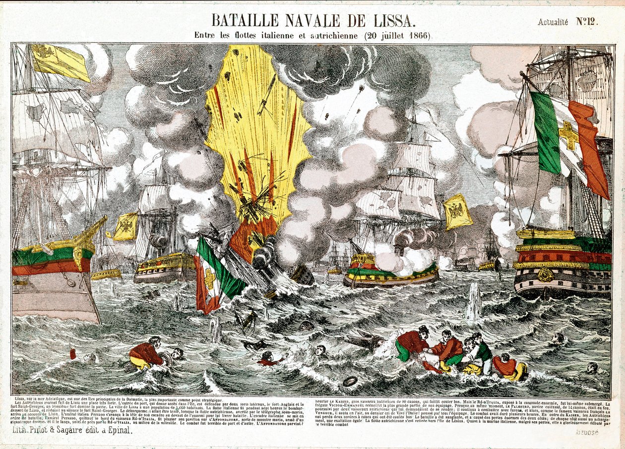 Sjøslaget ved Lissa (Adriatiske hav), 20. juli av Unknown artist