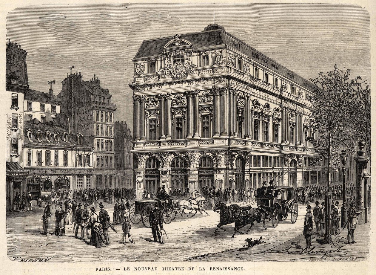 Det nye renessanseteateret i Paris i 1873. av Unknown artist