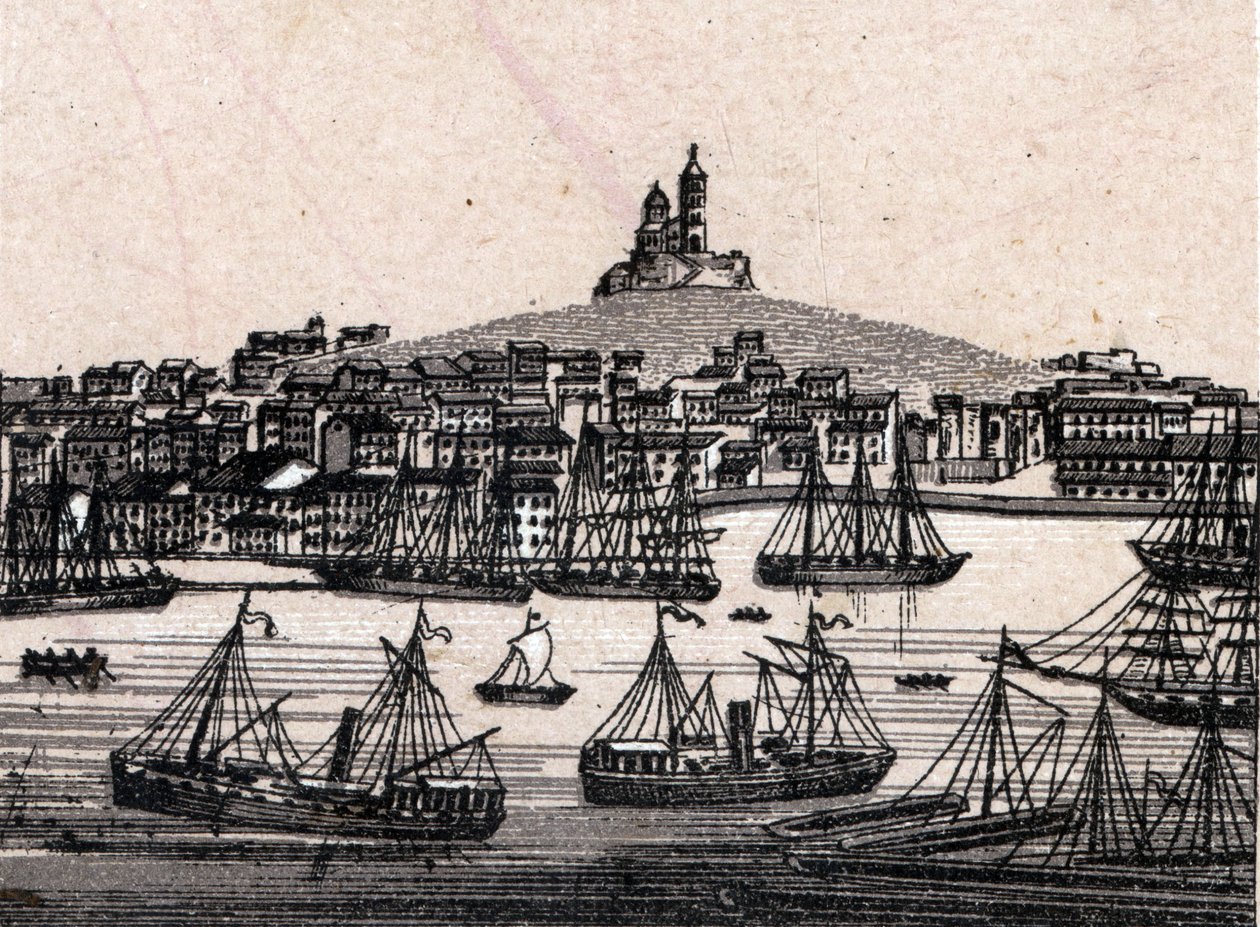 Den gamle havnen i Marseille i "Verden illustrerer 168 visninger"" Udatert (slutten av 1800-tallet) av Unknown artist
