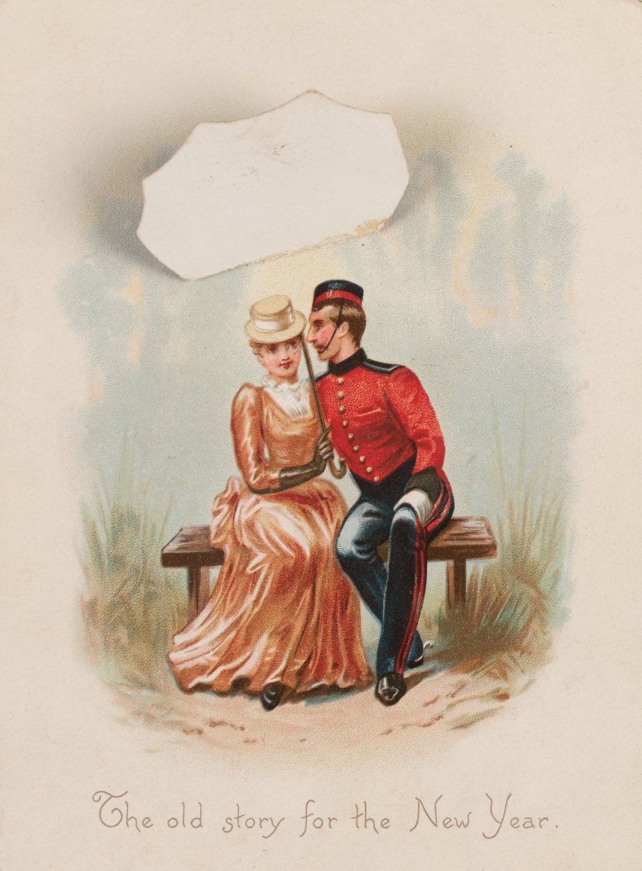 ?Den gamle historien til nyttår?, Nyttårskort, 1885 ca av Unknown