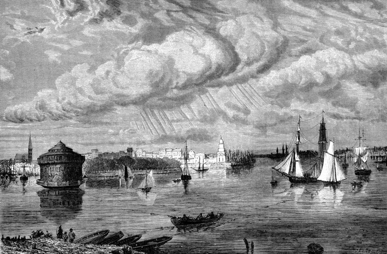Havnen i New York rundt 1860. av Unknown artist