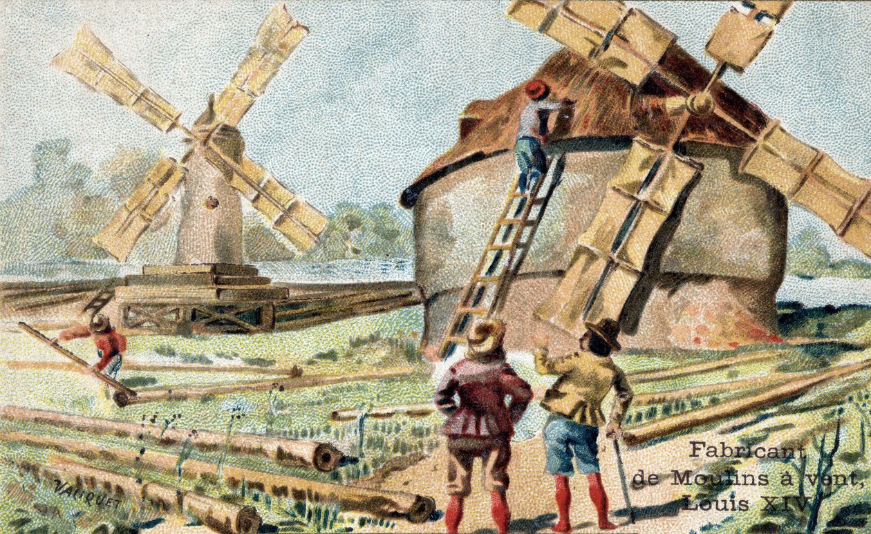 The profession of manufacturer of windmills at the beginning of the 18th century. av Unknown artist
