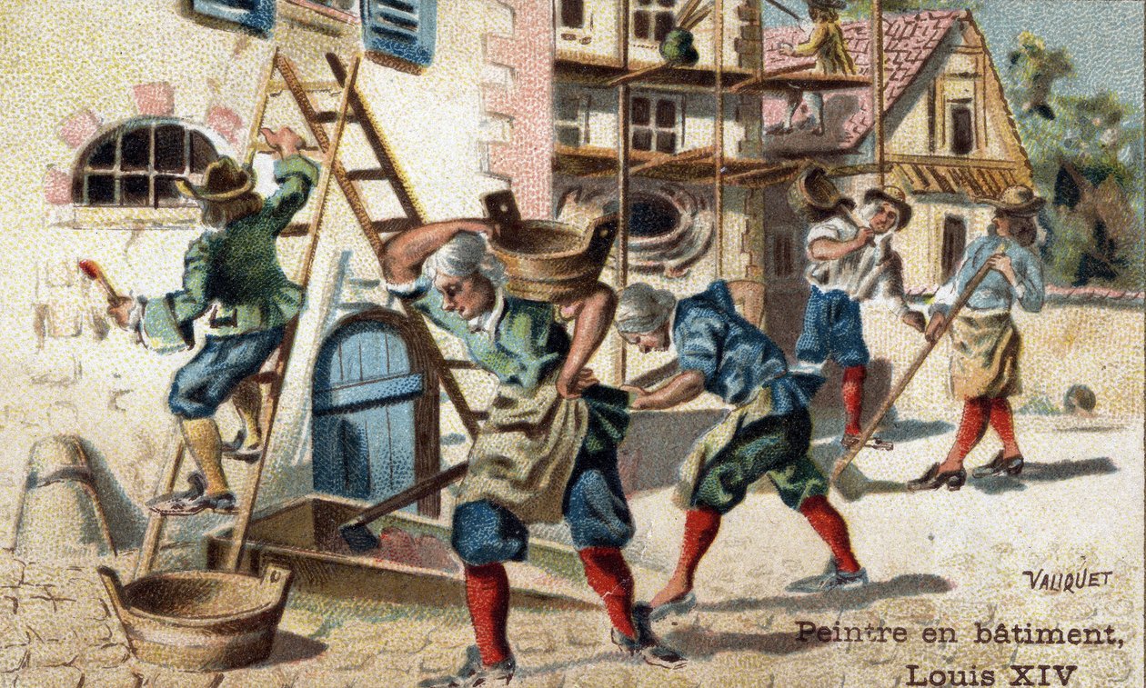 The profession of painter in building at the beginning of the 18th century. av Unknown artist