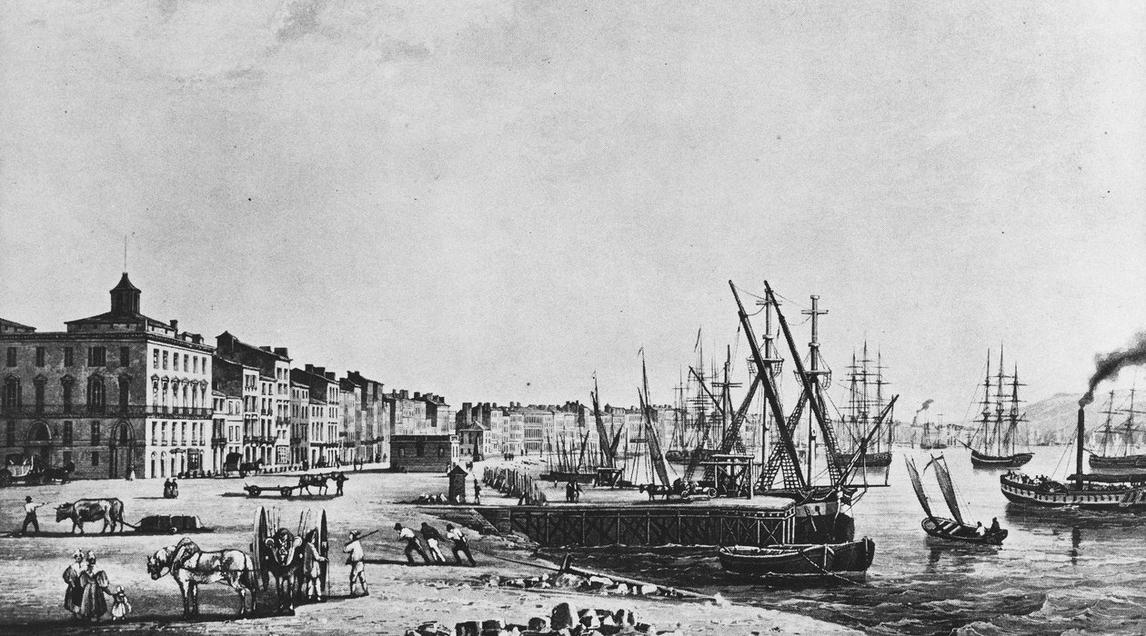 Kaiene i Bordeaux i 1833 av Unknown artist