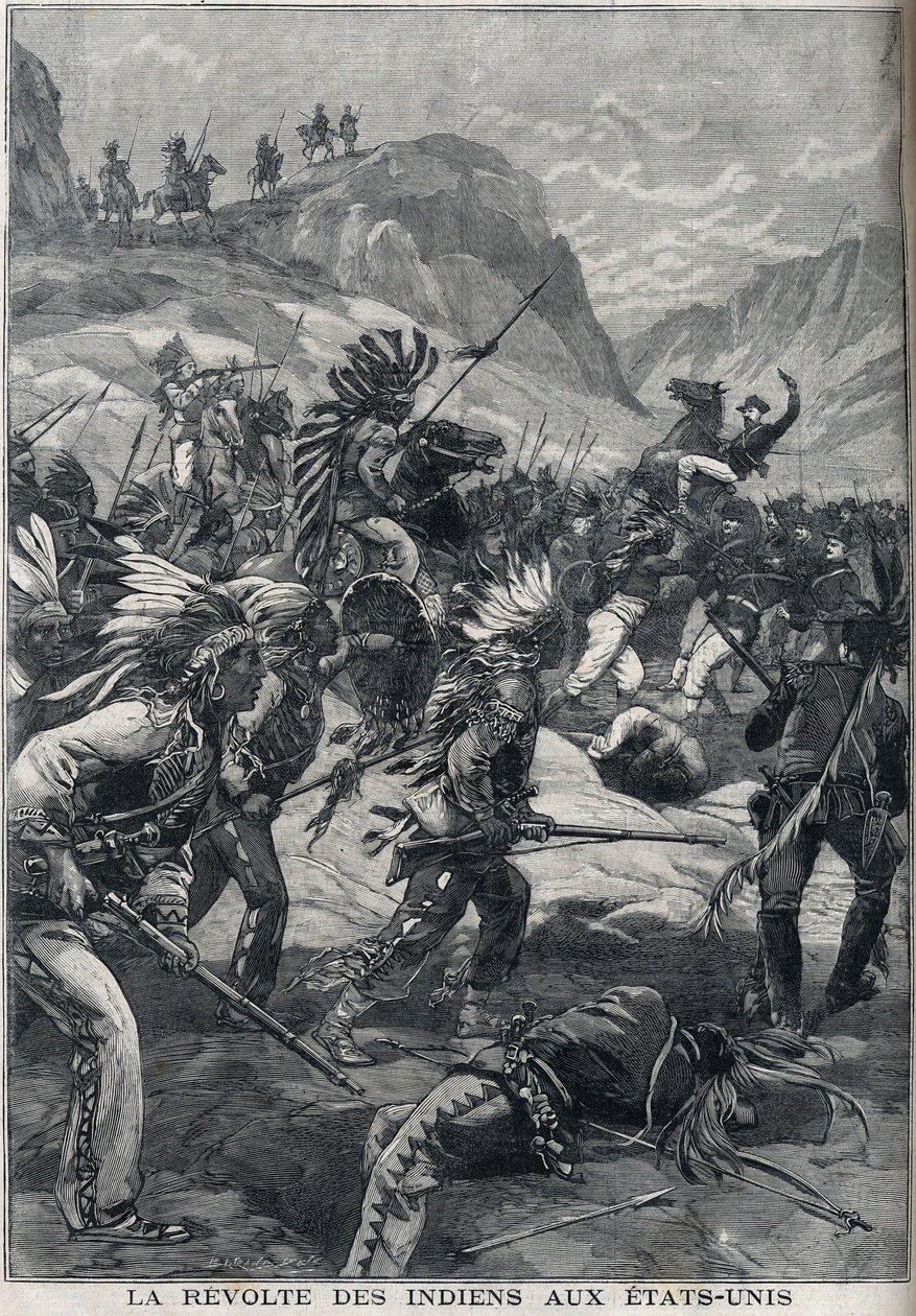 Det rødhudsindiske opprøret fra Nord-Minnesota i USA i 1898. av Unknown artist