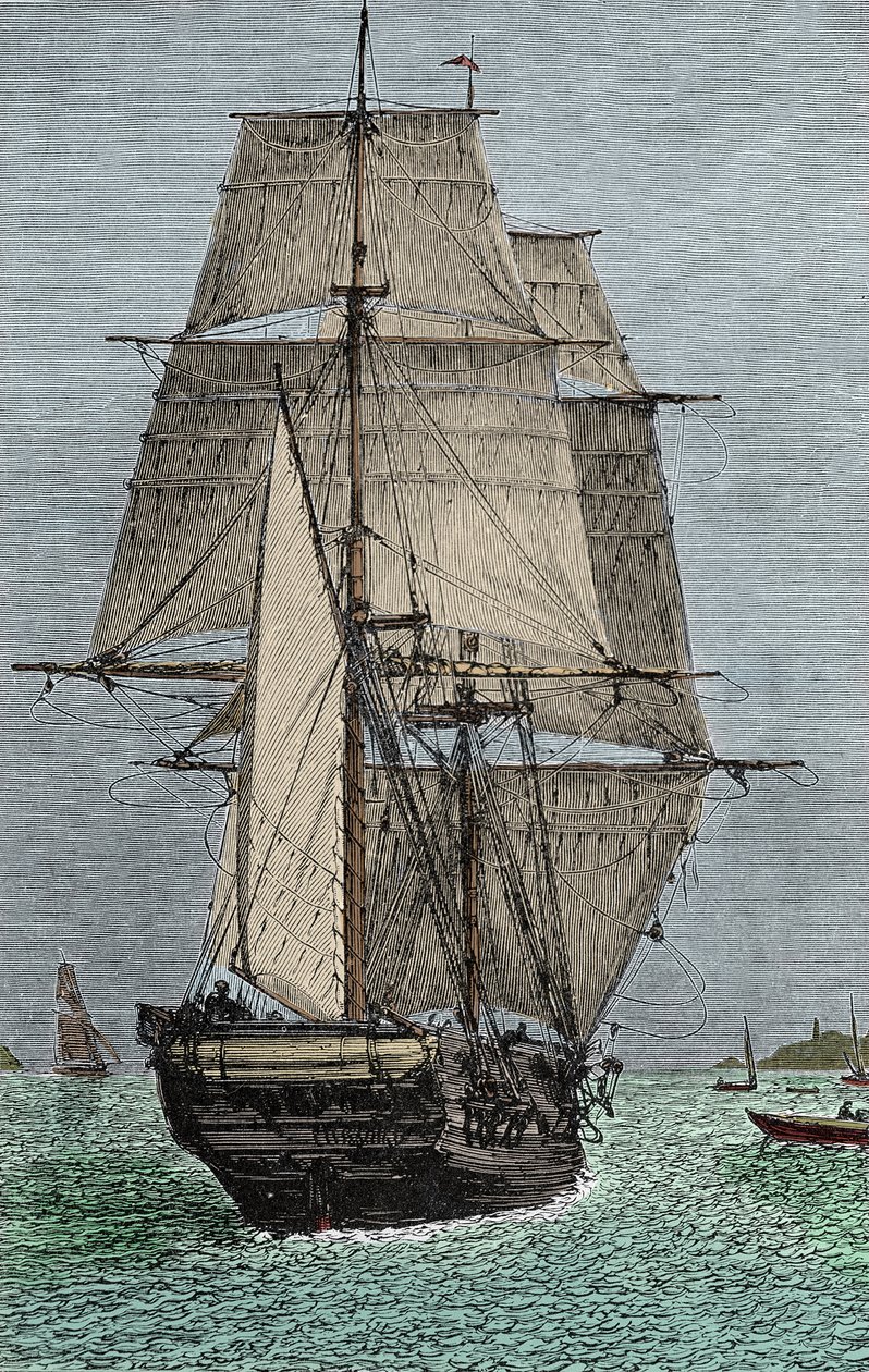 Skipet "Beagle" (ekspedisjon der Darwin deltok som naturforsker av Unknown artist