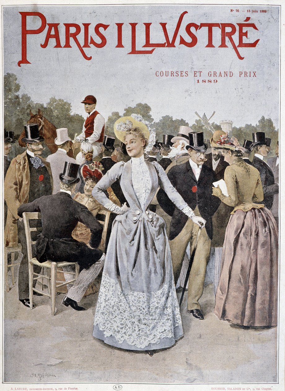 Tilskuerne på løpene - i "Paris Illustré"" av Unknown artist
