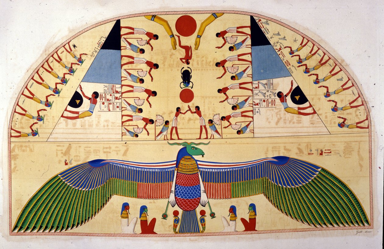 Ånden til Chnuphis - i "" Monuments of Egypt and Upper Nubia"" av Ippolito Rosellini (Rossellini). av Unknown artist