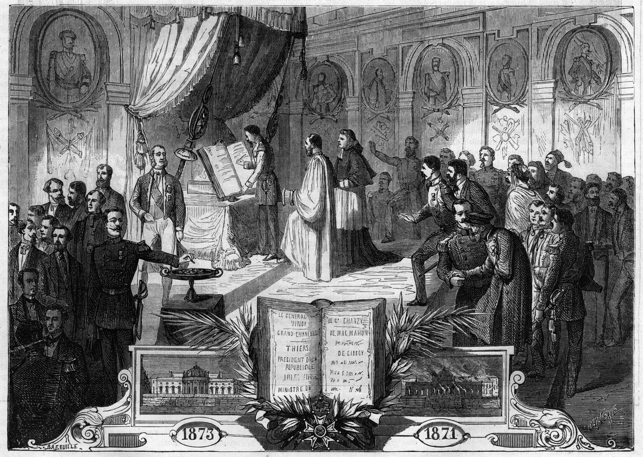 The subscription for the reconstruction of the palace of the legion of honor, destroyed under the Commune av Unknown artist