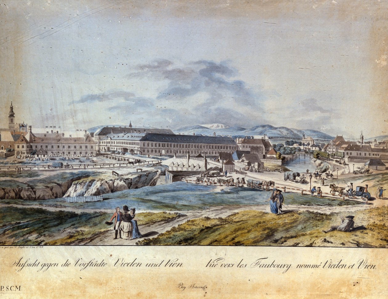 Forstedene til Wien (Vieden) i Østerrike på 1800-tallet av Unknown artist