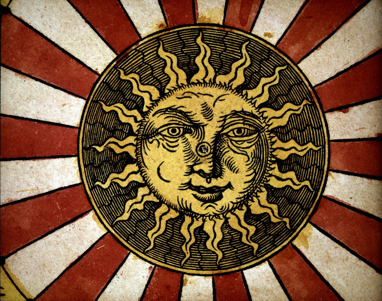 Solen - i "" Astronomicon caesarum", avhandling fra 1500-tallet. av Unknown artist