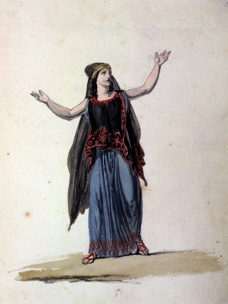 Heksen Medea etter syklusen til Argonautene. 1800-talls tegning. av Unknown artist