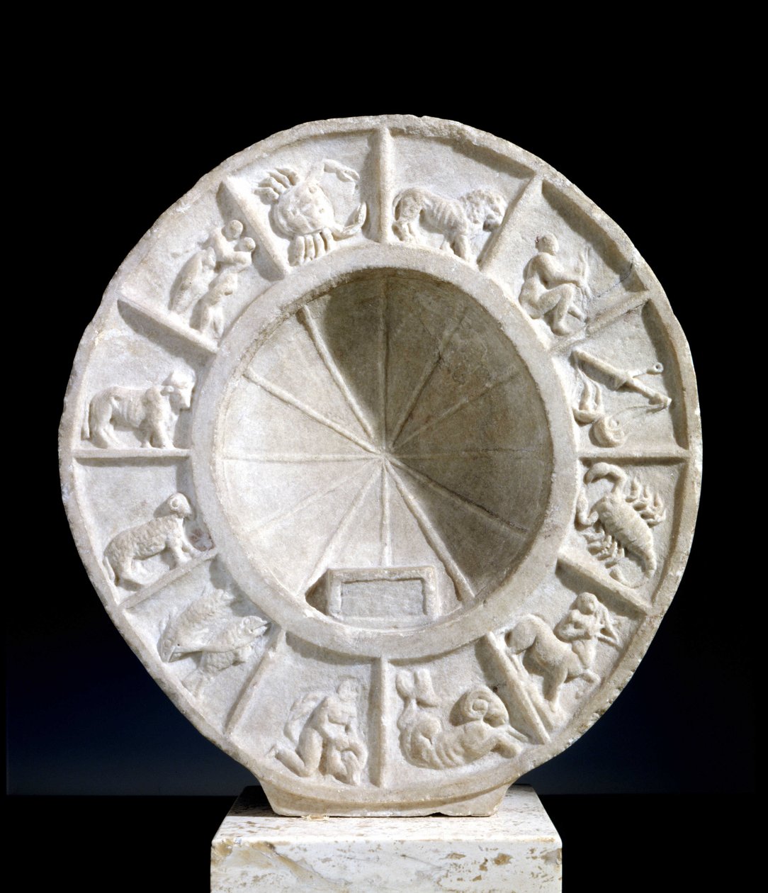 Stjernetegnene avbildet på en solmeridian fra 1400-tallet. av Unknown artist