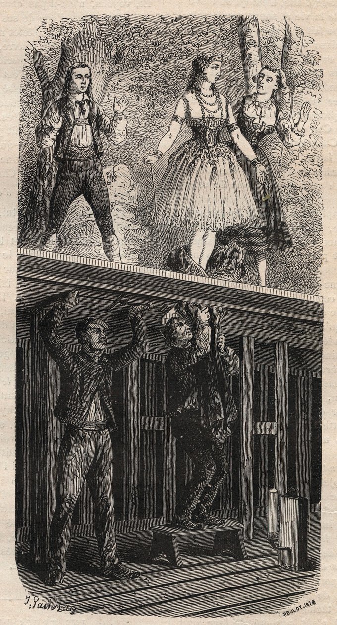 Teatertriks - metamorfose - gravering av 1875 av Unknown artist