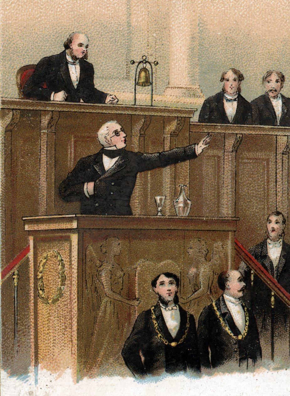 Det er bare én feil igjen ved å overgi Adolphe Thiers (1797-1877) til det lovgivende organet som forutsier hendelsene i 1870, 3. mai 1866 (Adolphe Thiers taler i et møtekammer i korpset lÃ av Unknown artist
