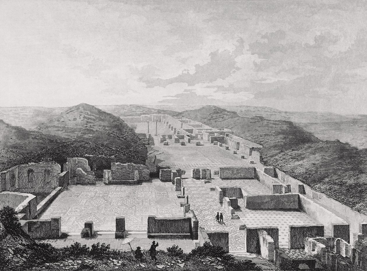 Thermal Baths of Ostia Ancient, Italia 1800-tallet. av Unknown artist