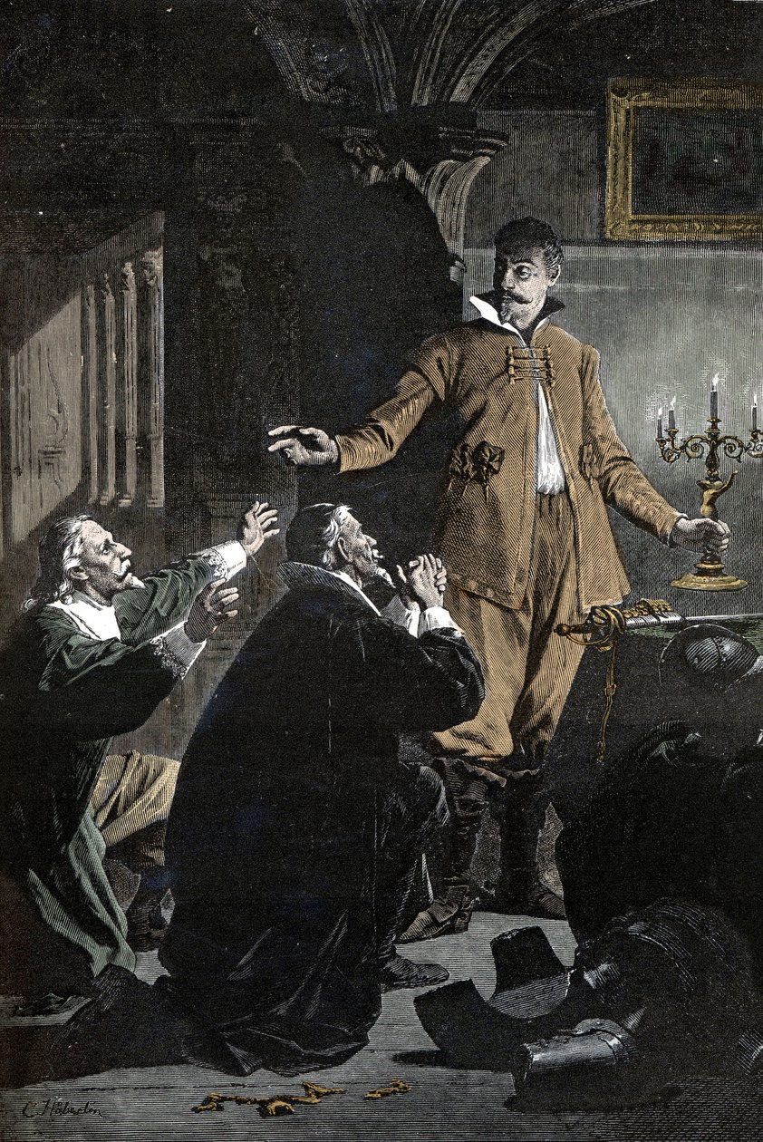 Tretti års krig: Wallenstein advart - Tretti års krig (1618-1648): Isolert i Boheme, Albrecht (Albert) von Wallenstein (Waldstein) (1583-1634) gnaget av usikkerhet og overtro omgitt av leger og astrologer av Unknown artist