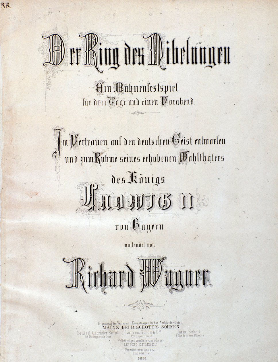 Tittelside til partituret til Der Ring des Nibelungen av Wagner av Unknown artist