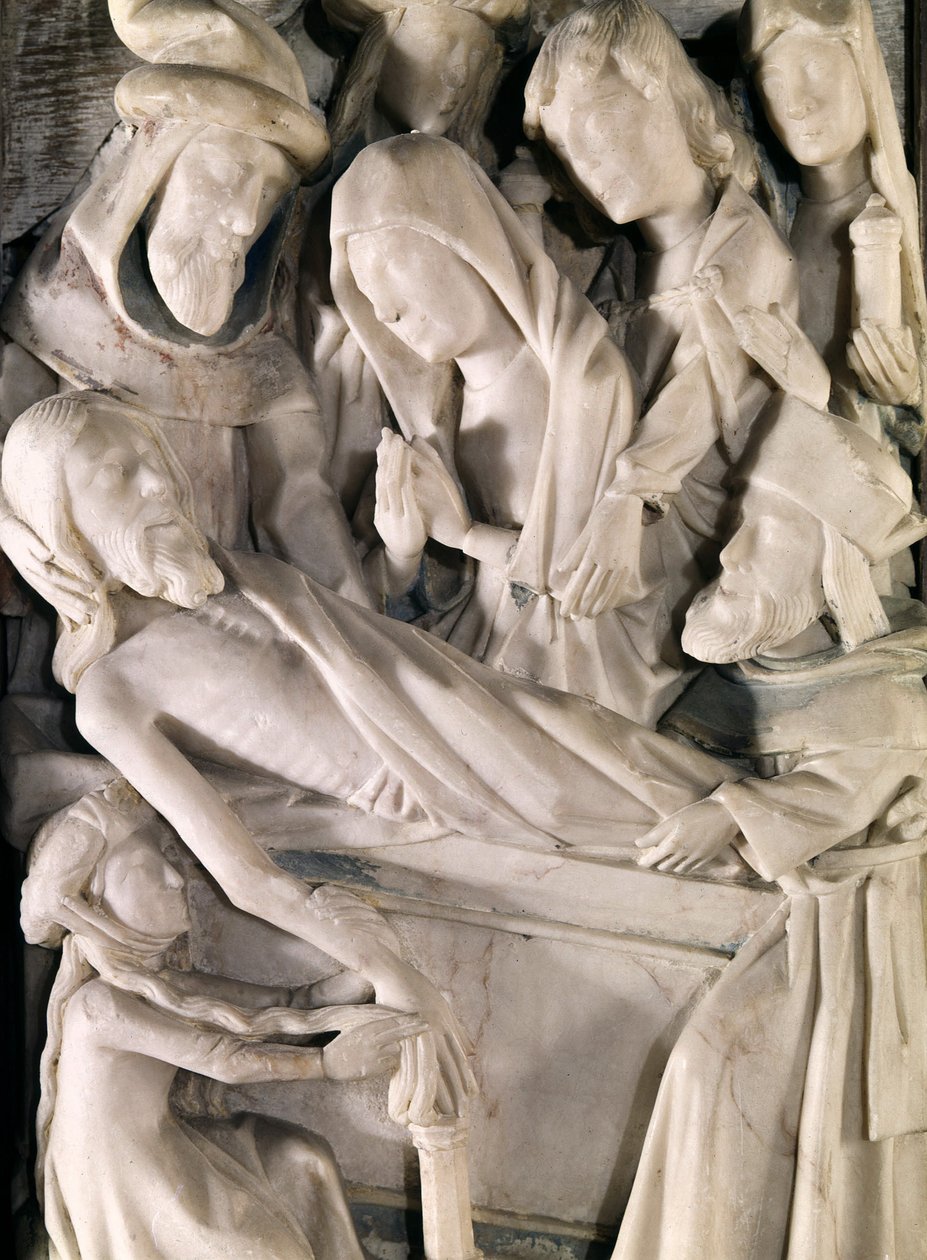 Kristi grav, detaljer om altertavlen til Saint-Riquier av Unknown artist