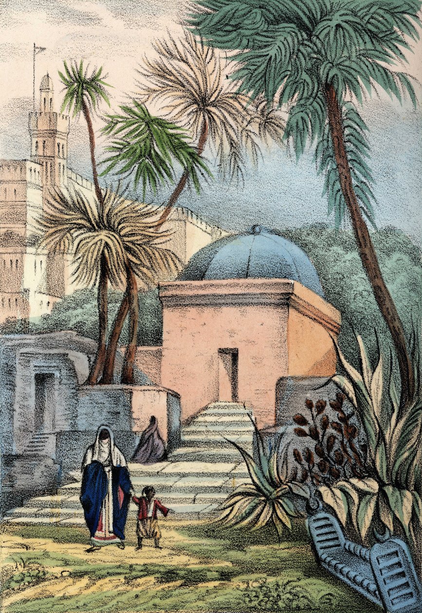 Tombs of the Moorish inhabitants of Algiers in a cemetery of Bab-el-Oued av Unknown artist