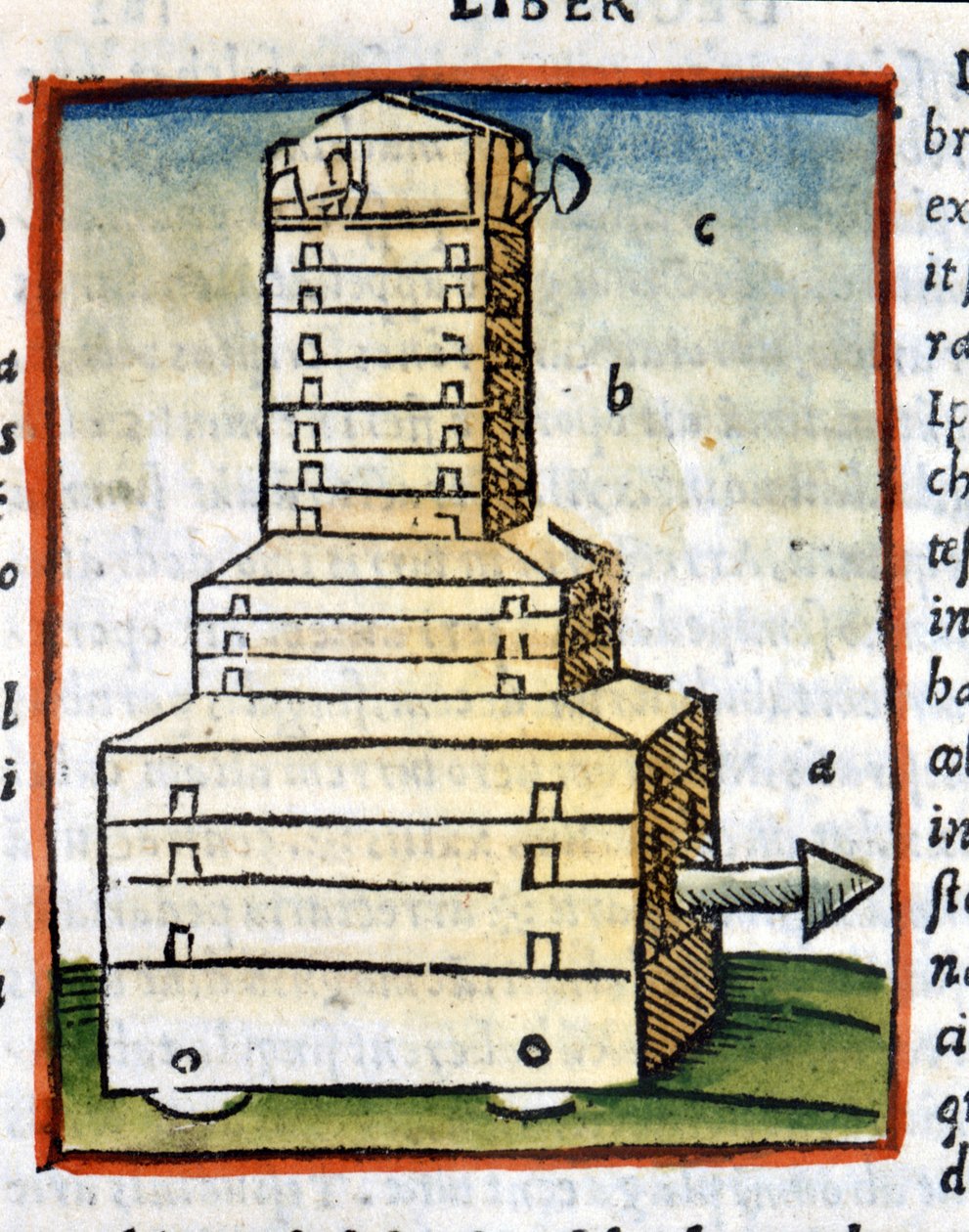 Skilpadde, tank - i "" De architectura"" av Vitruva fra 1630 av Unknown artist
