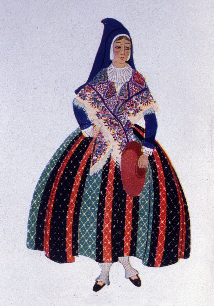 Tradisjonell Bearn Maiden Costume av Unknown artist