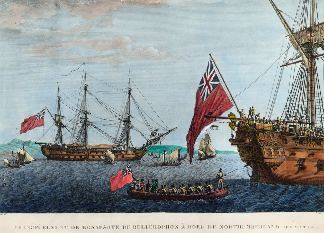 Overføring fra Napoleon 1. av Bellerophon til Northumberland 8. august av Unknown artist