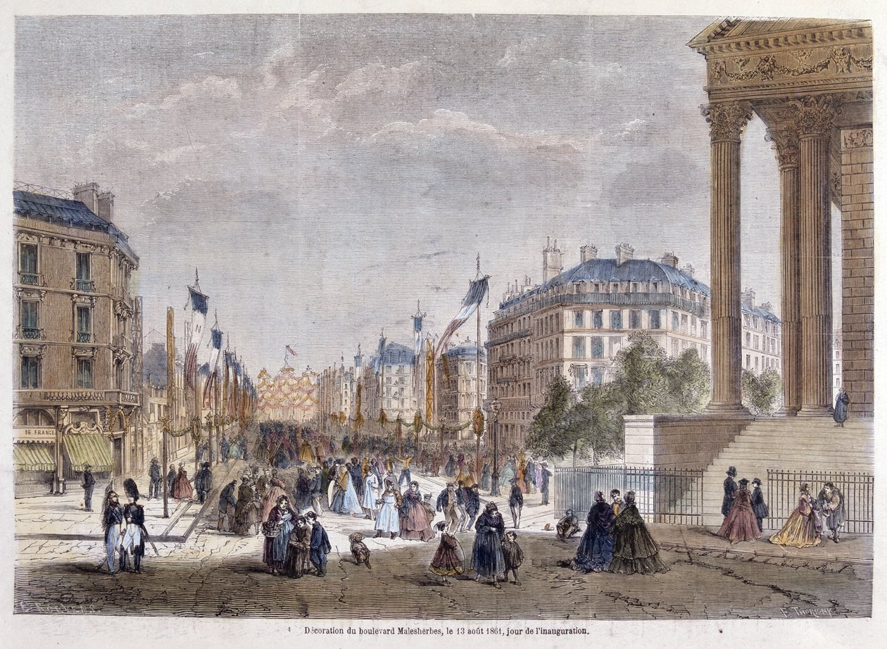 Transformasjoner av Paris under det andre imperiet, Haussmann Paris. Innvielse av Boulevard Malesherbes (Haussmann verk) av Unknown artist