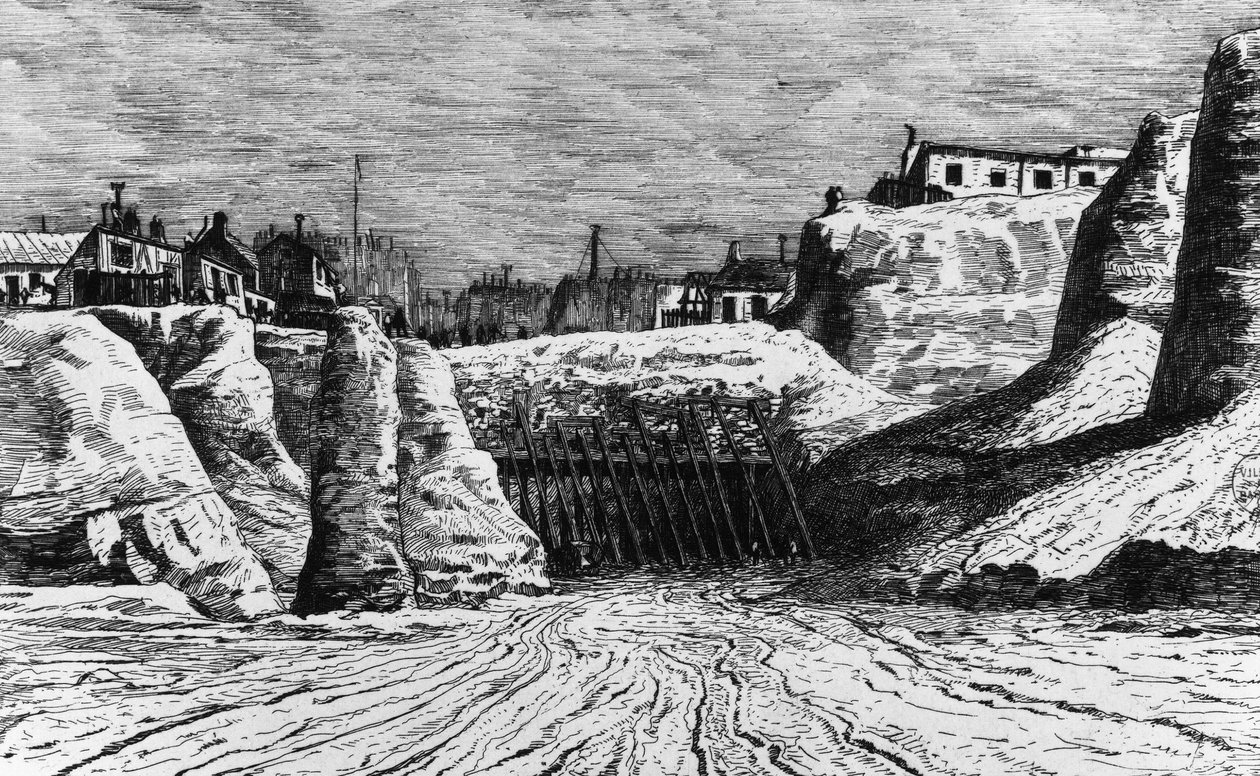 Transformasjoner av Paris under det andre imperiet, Haussmann Paris: ødeleggelse av lille Polen for byggingen av Boulevard Malesherbes, Bibl. historiske byen Paris av Unknown artist