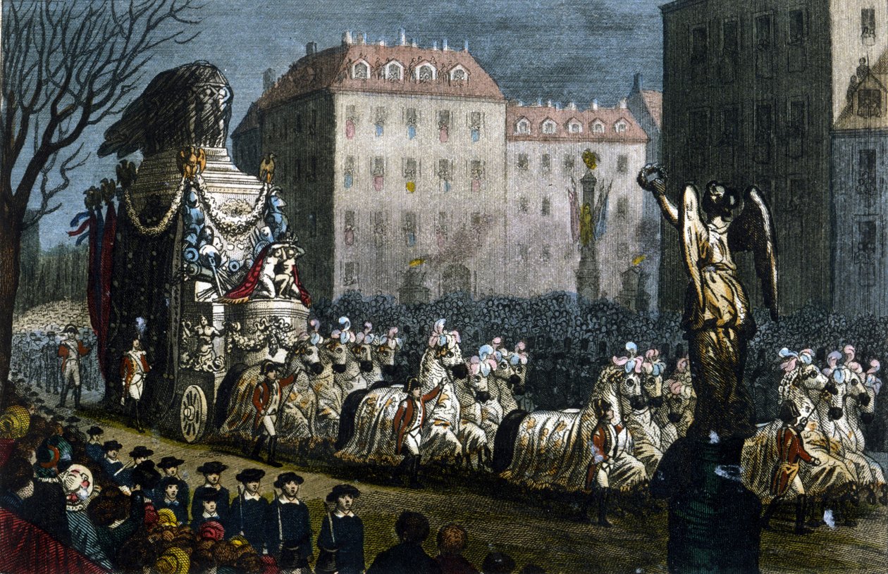 Transport av asken til Napoleon I (1769-1821), til Courbevoie (Hauts-de-Seine), 15. desember av Unknown artist