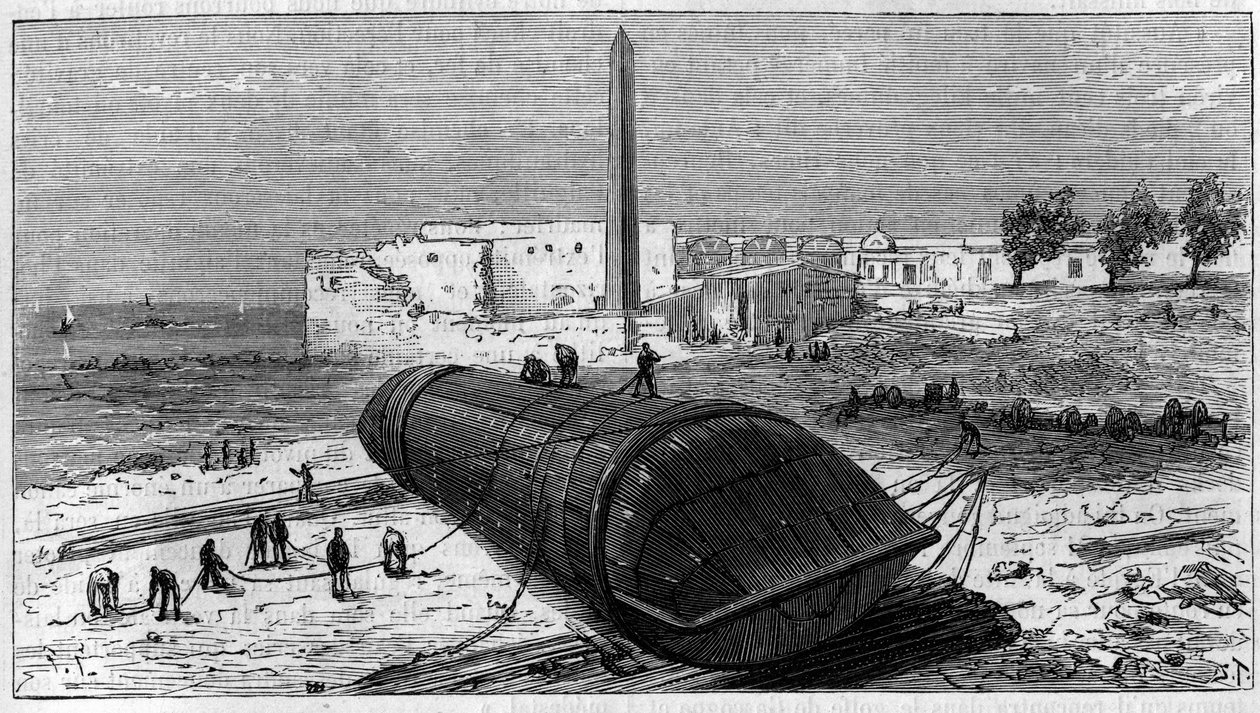 Transport av obelisken kjent som "Aiguille de Cleopatre" fra Egypt til England av Unknown artist