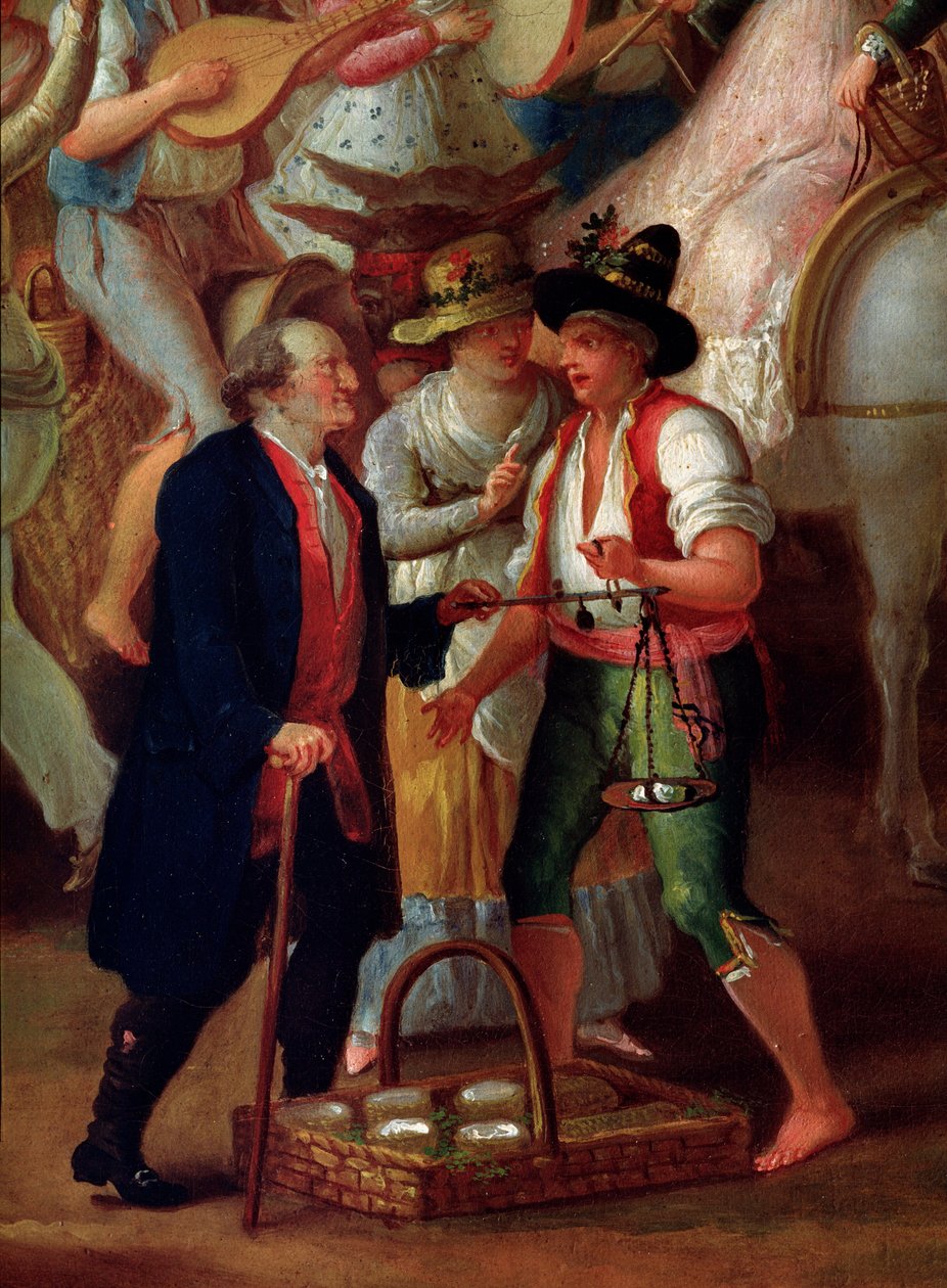 Omreisende selger av mozzarellaer Anonymt maleri. Napoli fra 1800-tallet, Museo di San Martino av Unknown artist