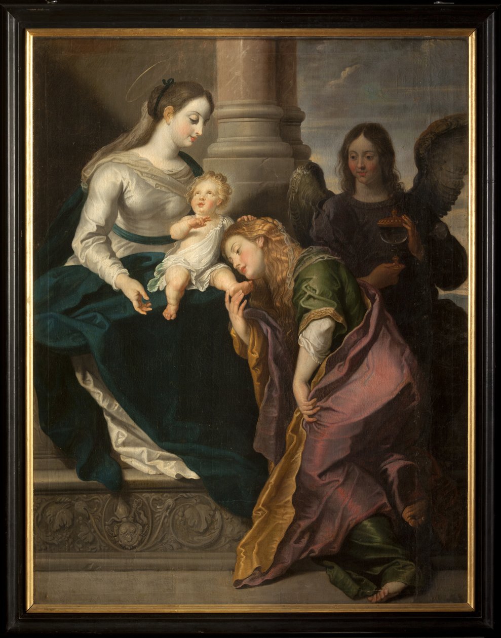 Triptyk. Maleri. Signert L. Segers (?). Escutheon med tekst Omnia enpitras (?). 1627. av Unknown artist