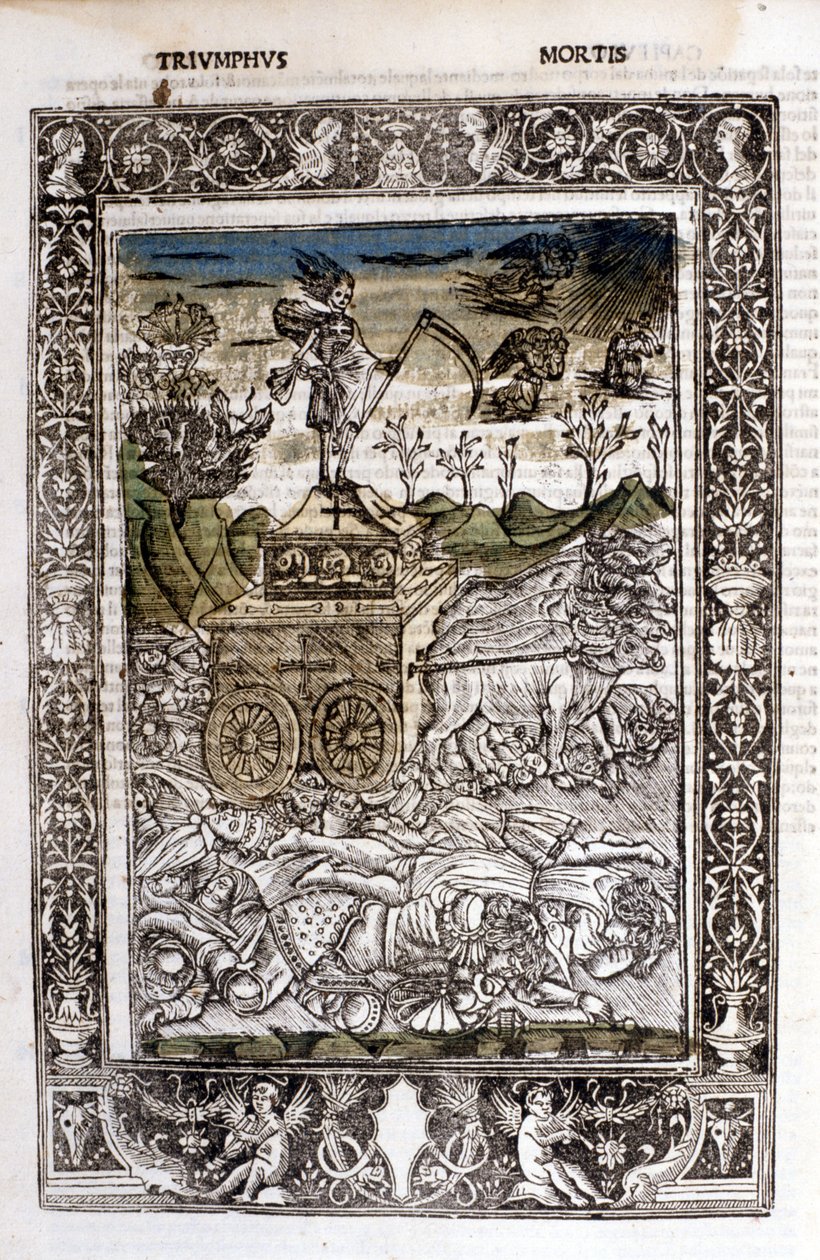 Triumf av døden til Francesco Petrarca (Petrarch). 1400-talls manuskript. av Unknown artist