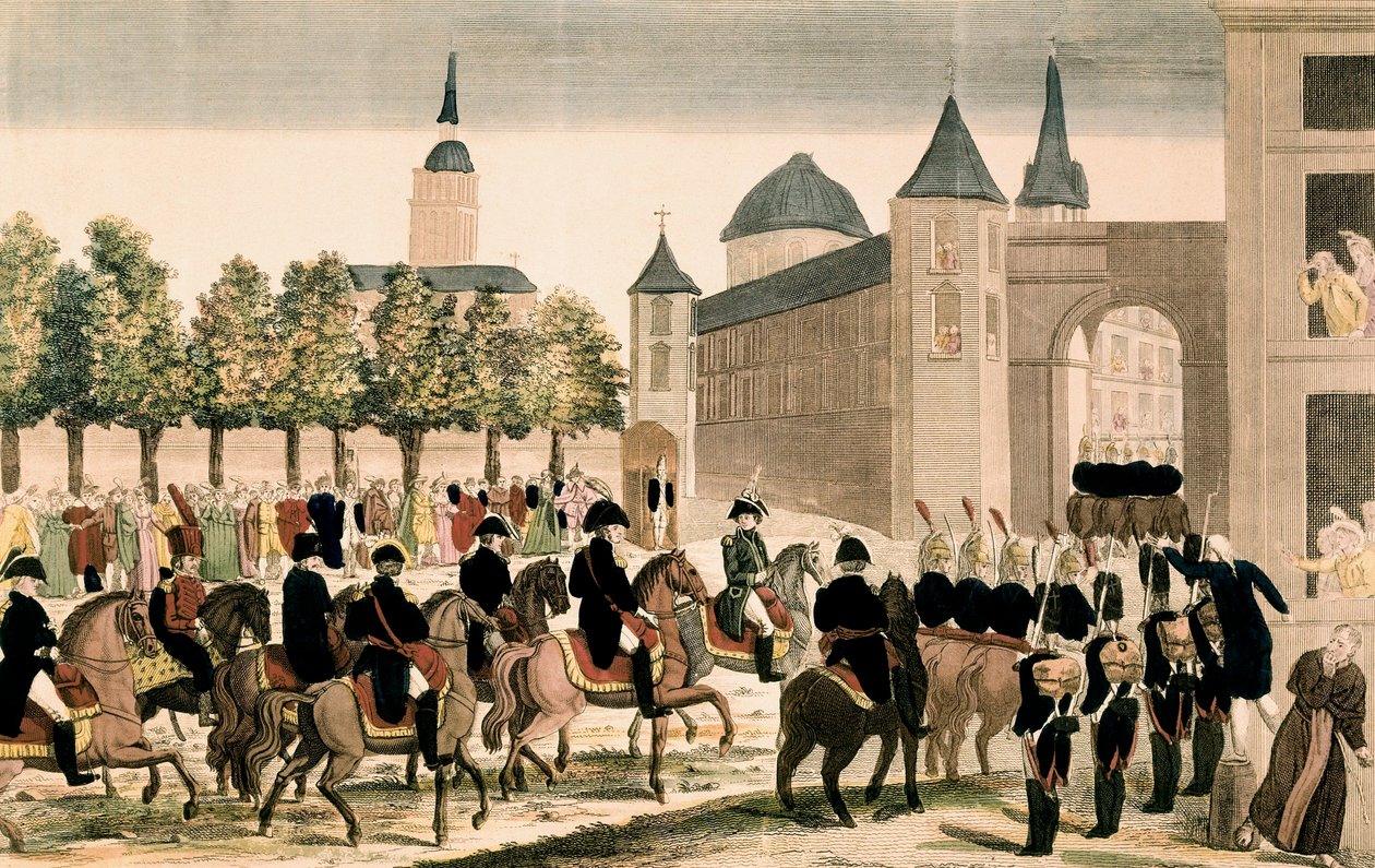 Triumferende inntog av Napoleons tropper i Madrid, 4. desember 1808 av Unknown artist