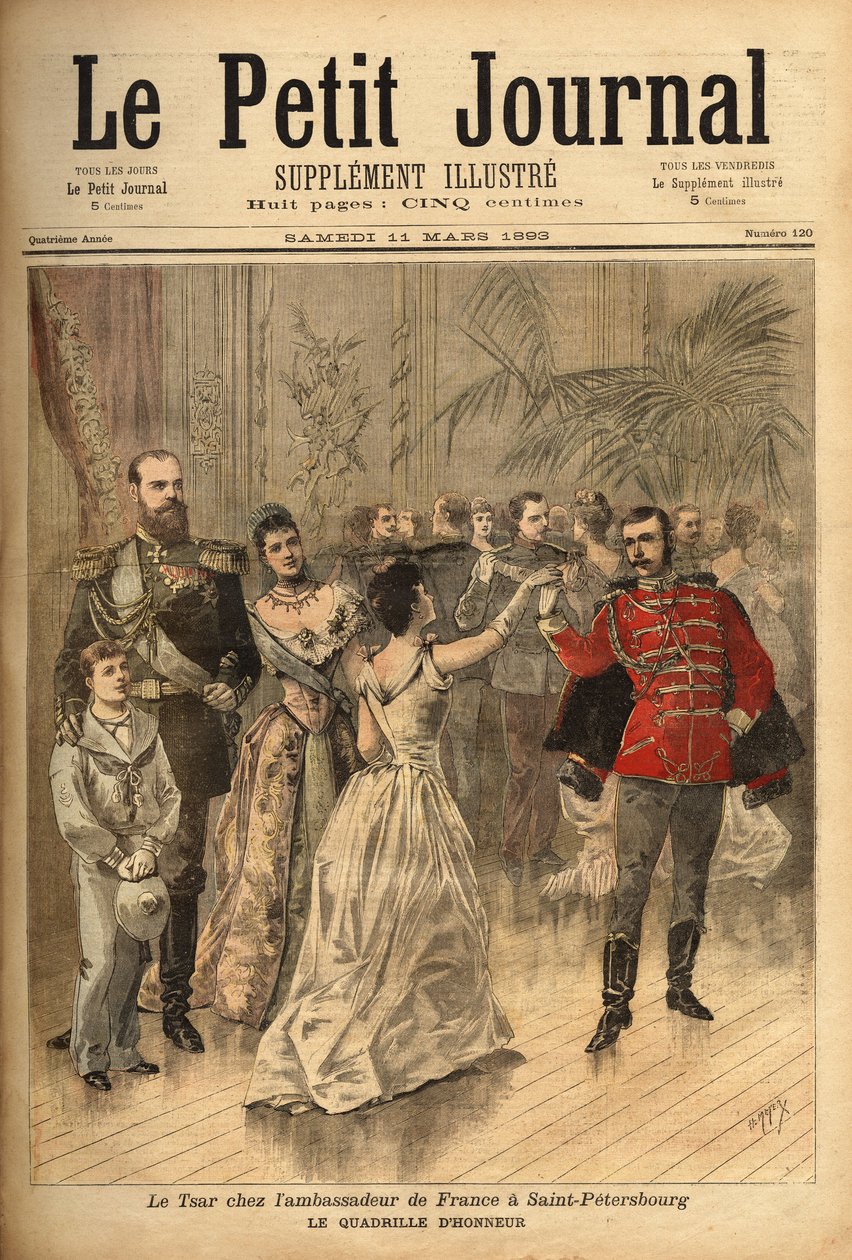 Tsar Alexander III (1815-1894) danser quadrille d