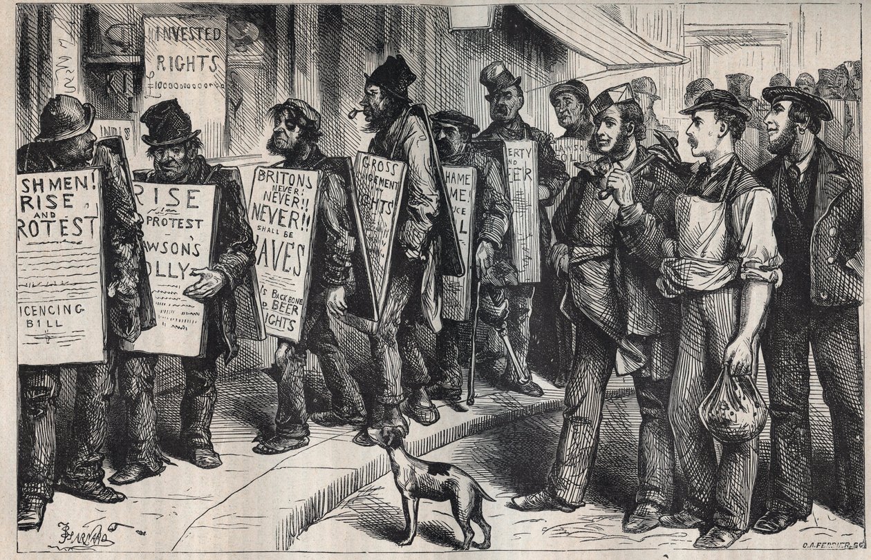 USA: protest på vegne av ligaen mot drikkemisbruk 1875 av Unknown artist