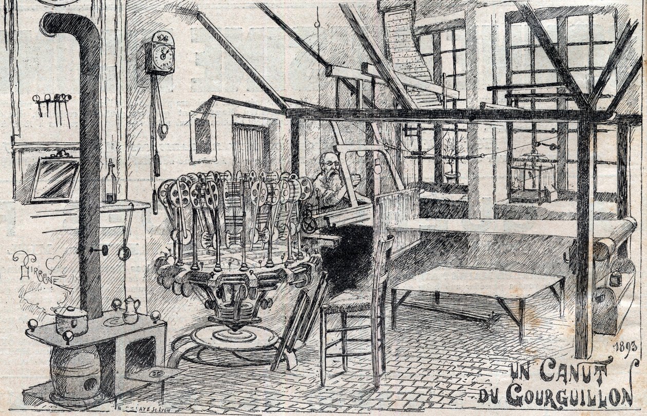 En canut fra Gourguillon (Lyon) i 1893 - gravering i "Le Progres illustrious"" fra 1895 av Unknown artist