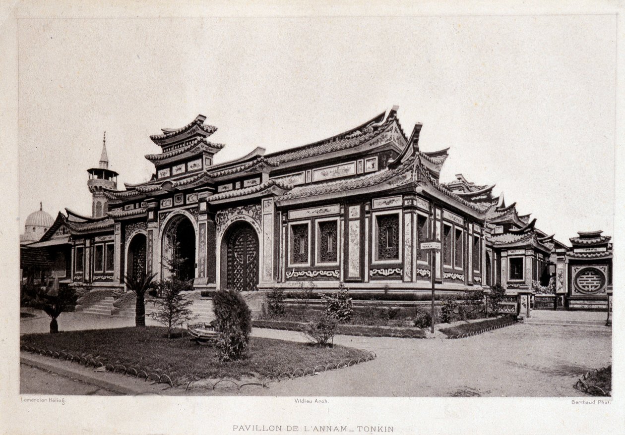 Verdensutstilling i Paris 1889 - Annam Pavilion, Tonkin. av Unknown artist