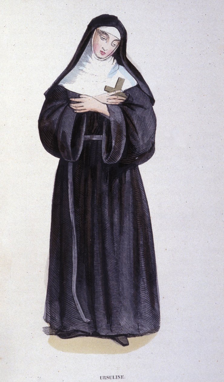 Ursuline. Gravering fra et album på religiøse ordre, Paris av Unknown artist