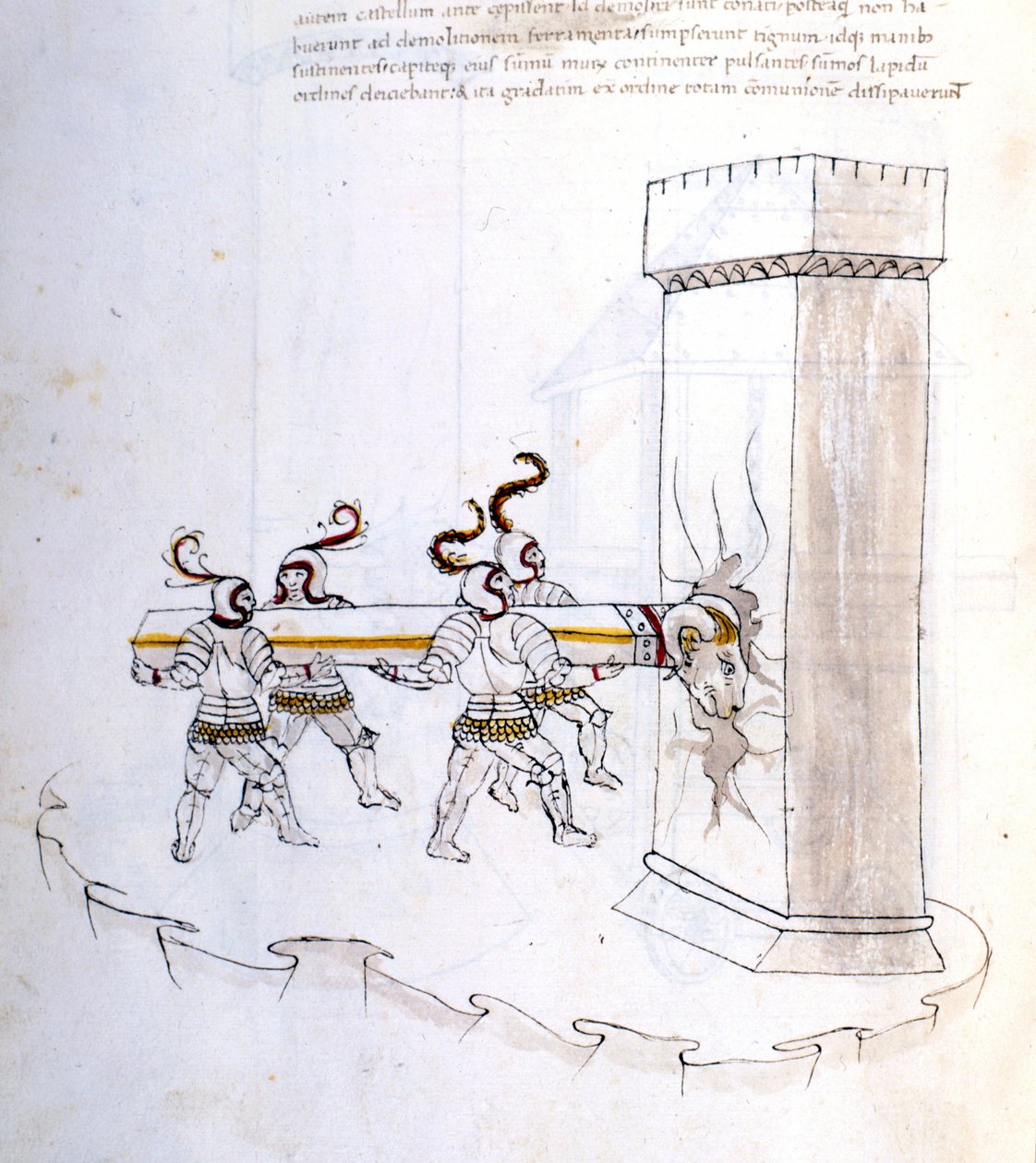 Bruk av en belier under et overfall på 1500-tallet. av Unknown artist